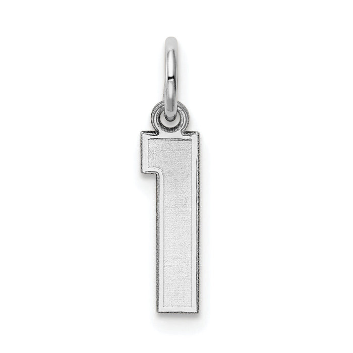 14kw Small Satin Number 1 Charm-WSS01