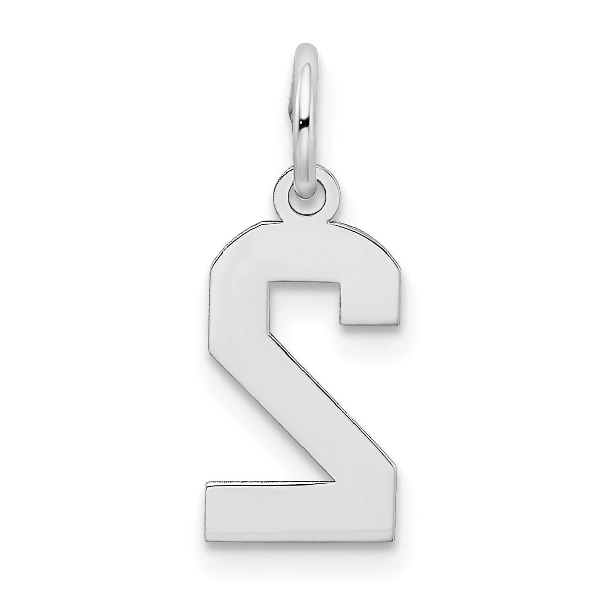 14kw Small Satin Number 2 Charm-WSS02