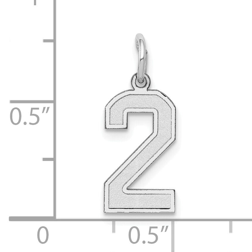 14kw Small Satin Number 2 Charm-WSS02