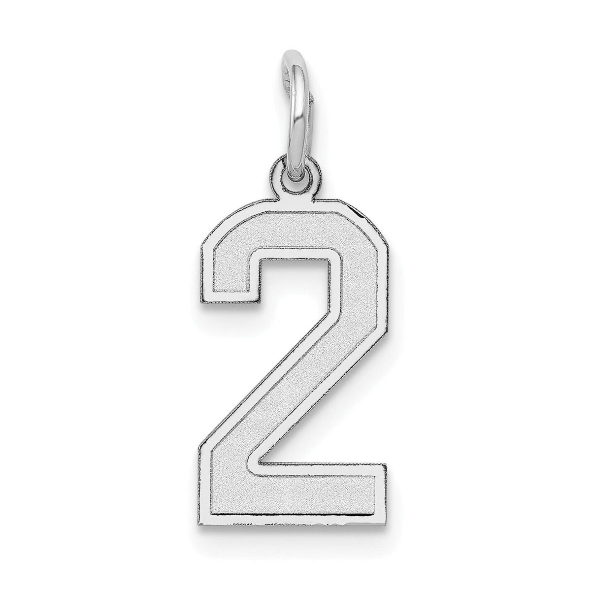 14kw Small Satin Number 2 Charm-WSS02