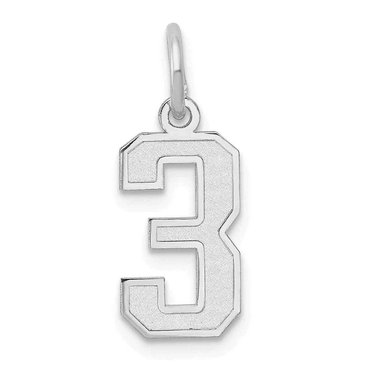 14kw Small Satin Number 3 Charm-WSS03