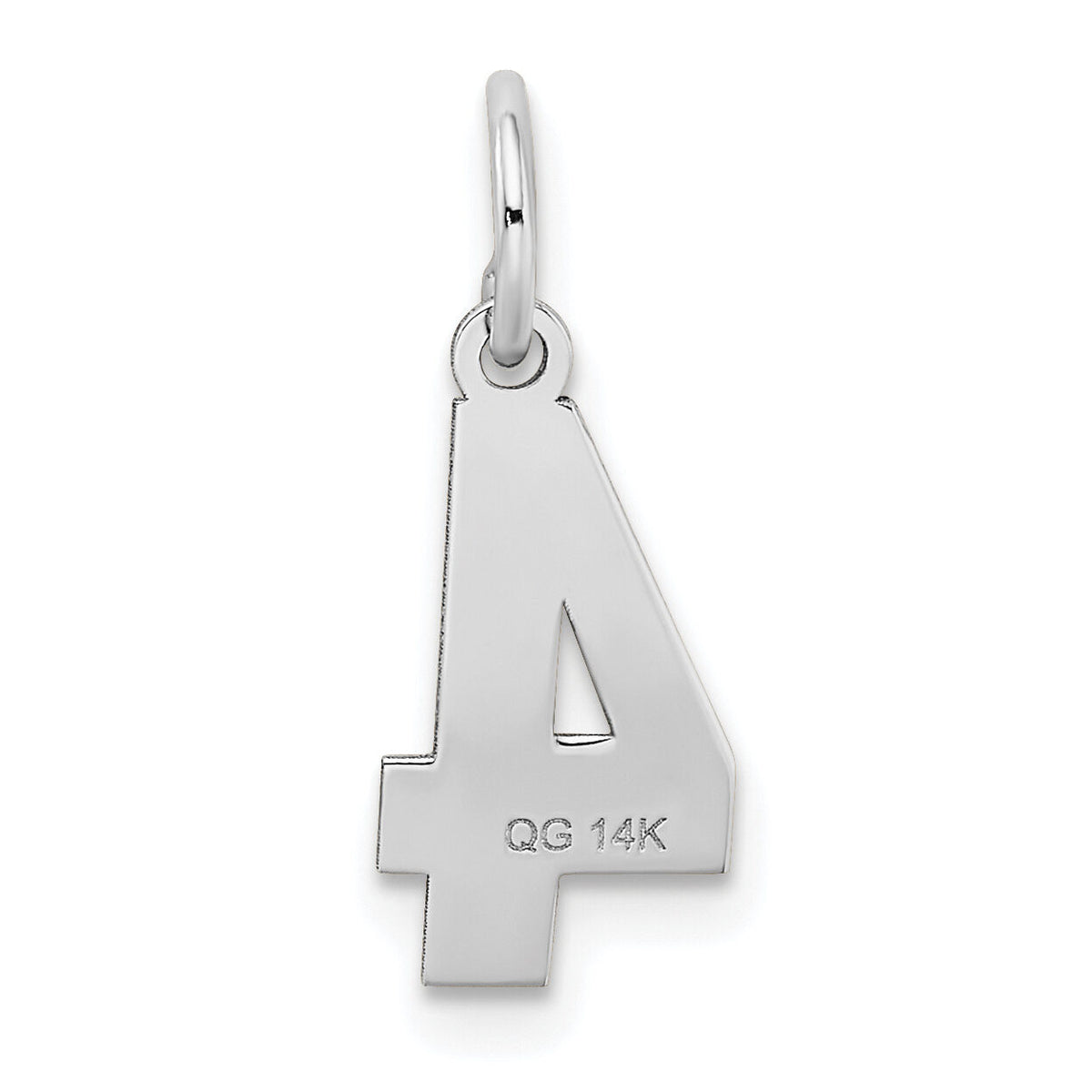 14kw Small Satin Number 4 Charm-WSS04