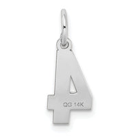 14kw Small Satin Number 4 Charm-WSS04