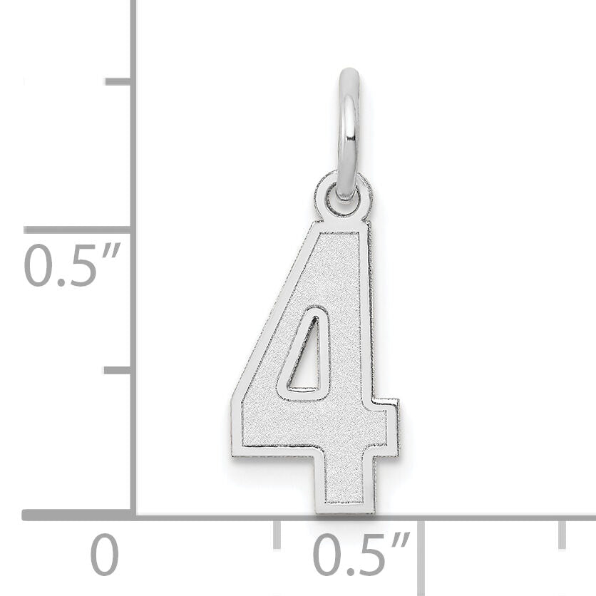 14kw Small Satin Number 4 Charm-WSS04