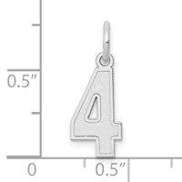 14kw Small Satin Number 4 Charm-WSS04