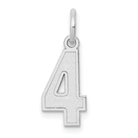 14kw Small Satin Number 4 Charm-WSS04