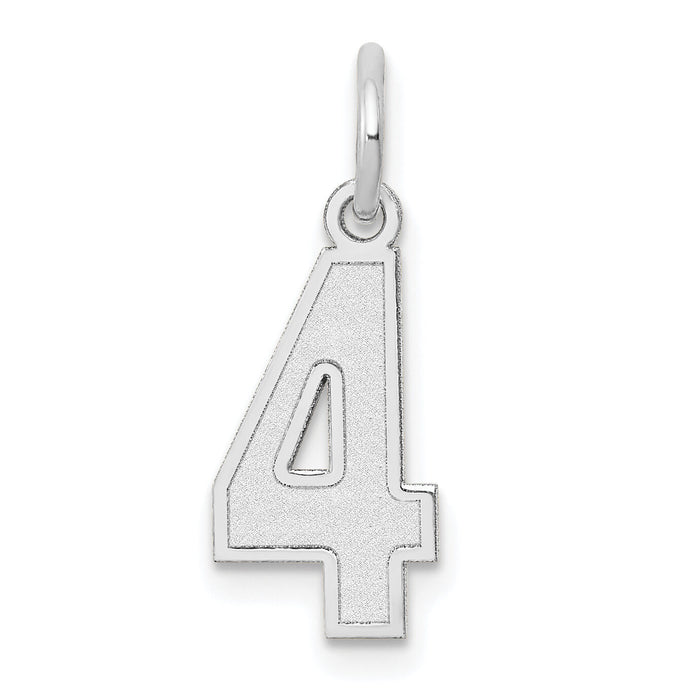 14kw Small Satin Number 4 Charm-WSS04