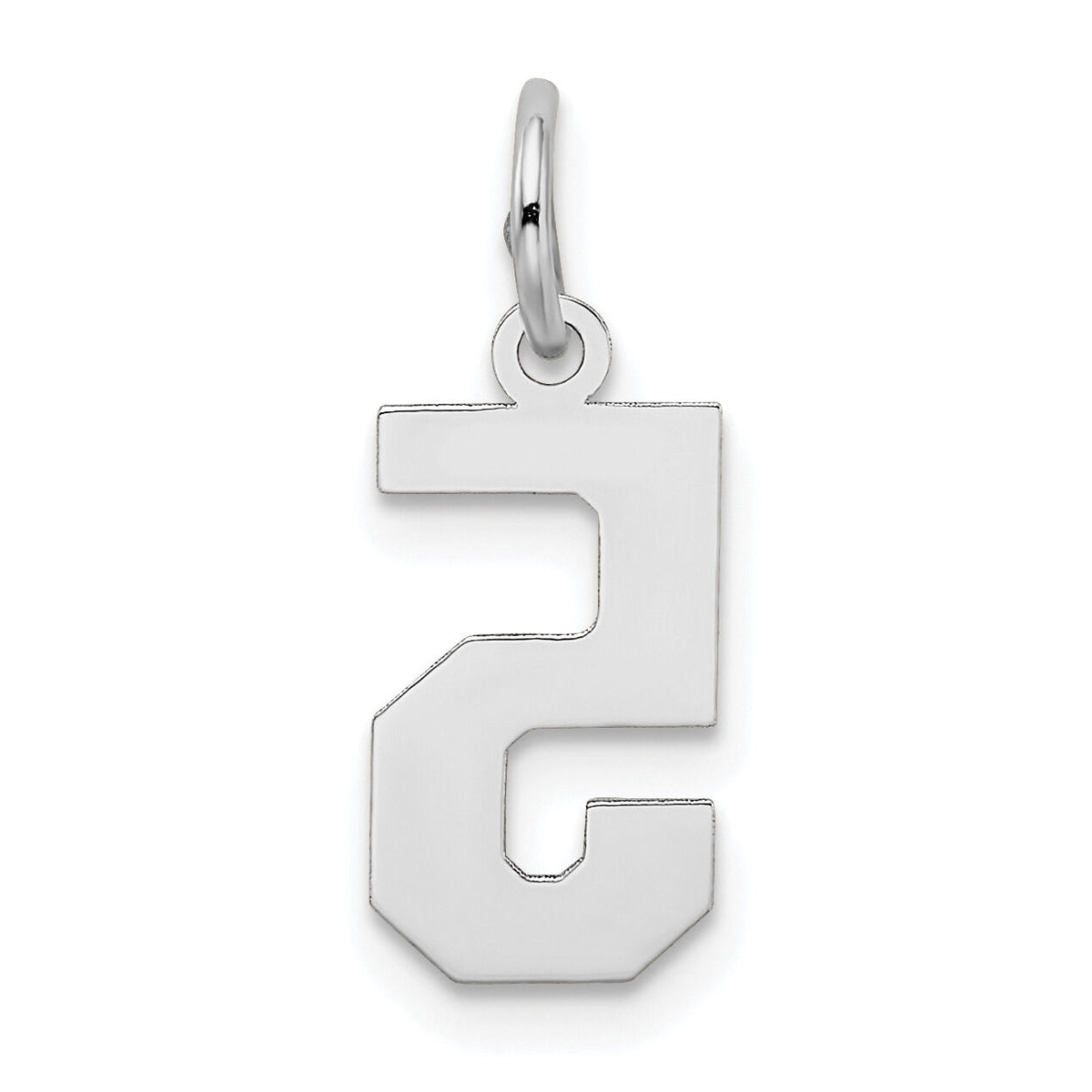 14kw Small Satin Number 5 Charm-WSS05