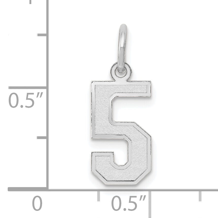 14kw Small Satin Number 5 Charm-WSS05