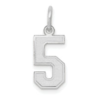14kw Small Satin Number 5 Charm-WSS05