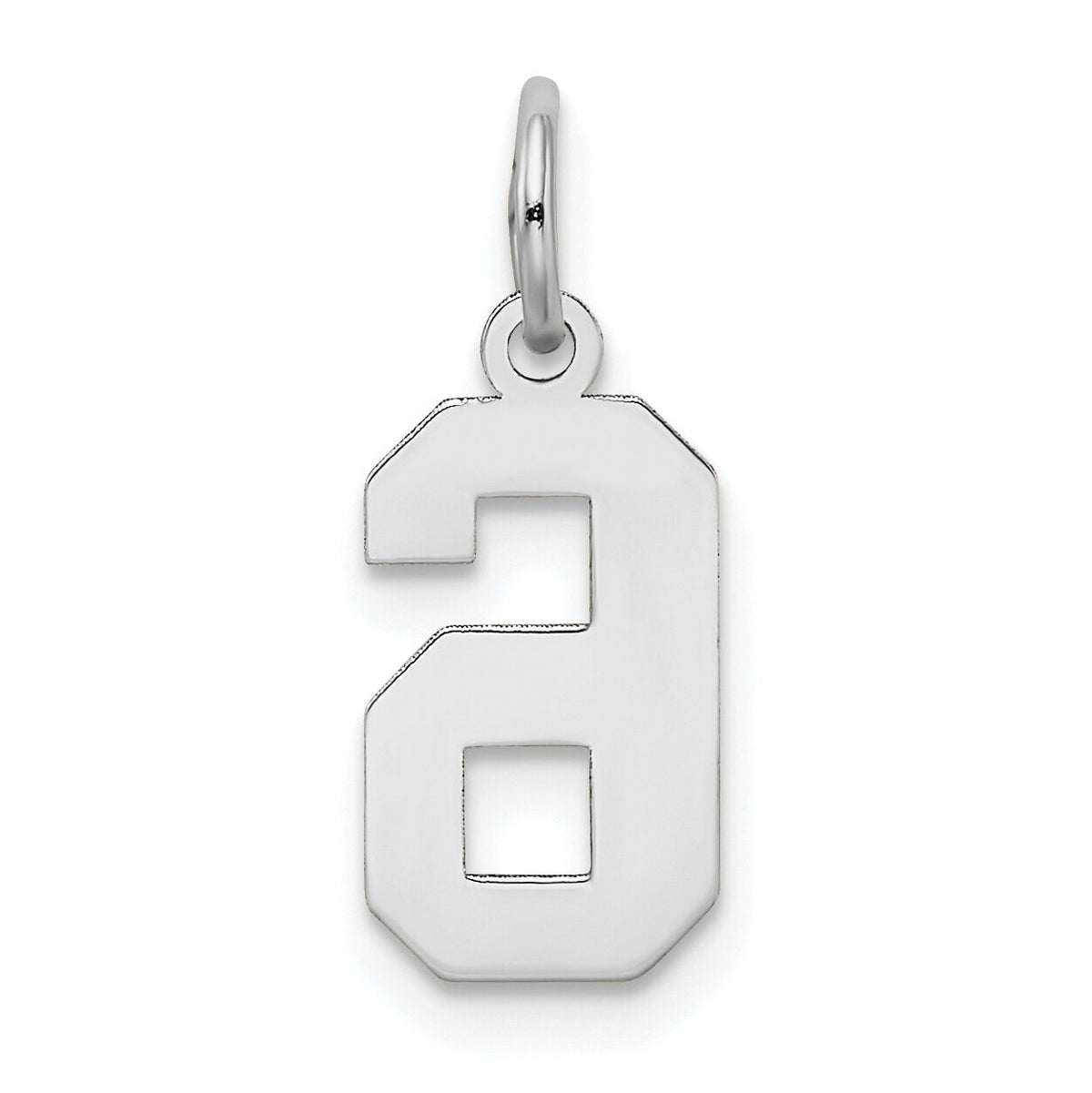 14kw Small Satin Number 6 Charm-WSS06