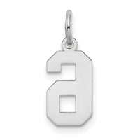 14kw Small Satin Number 6 Charm-WSS06