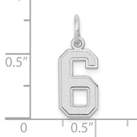 14kw Small Satin Number 6 Charm-WSS06