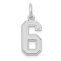 14kw Small Satin Number 6 Charm-WSS06