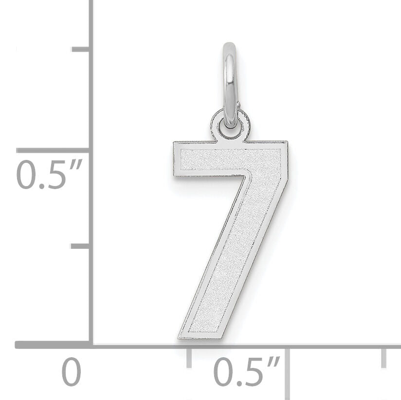 14kw Small Satin Number 7 Charm-WSS07