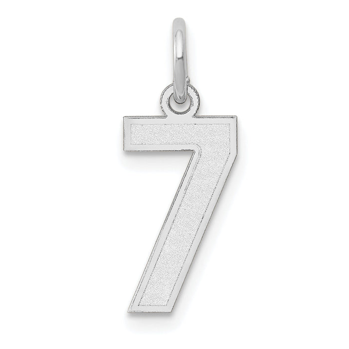 14kw Small Satin Number 7 Charm-WSS07