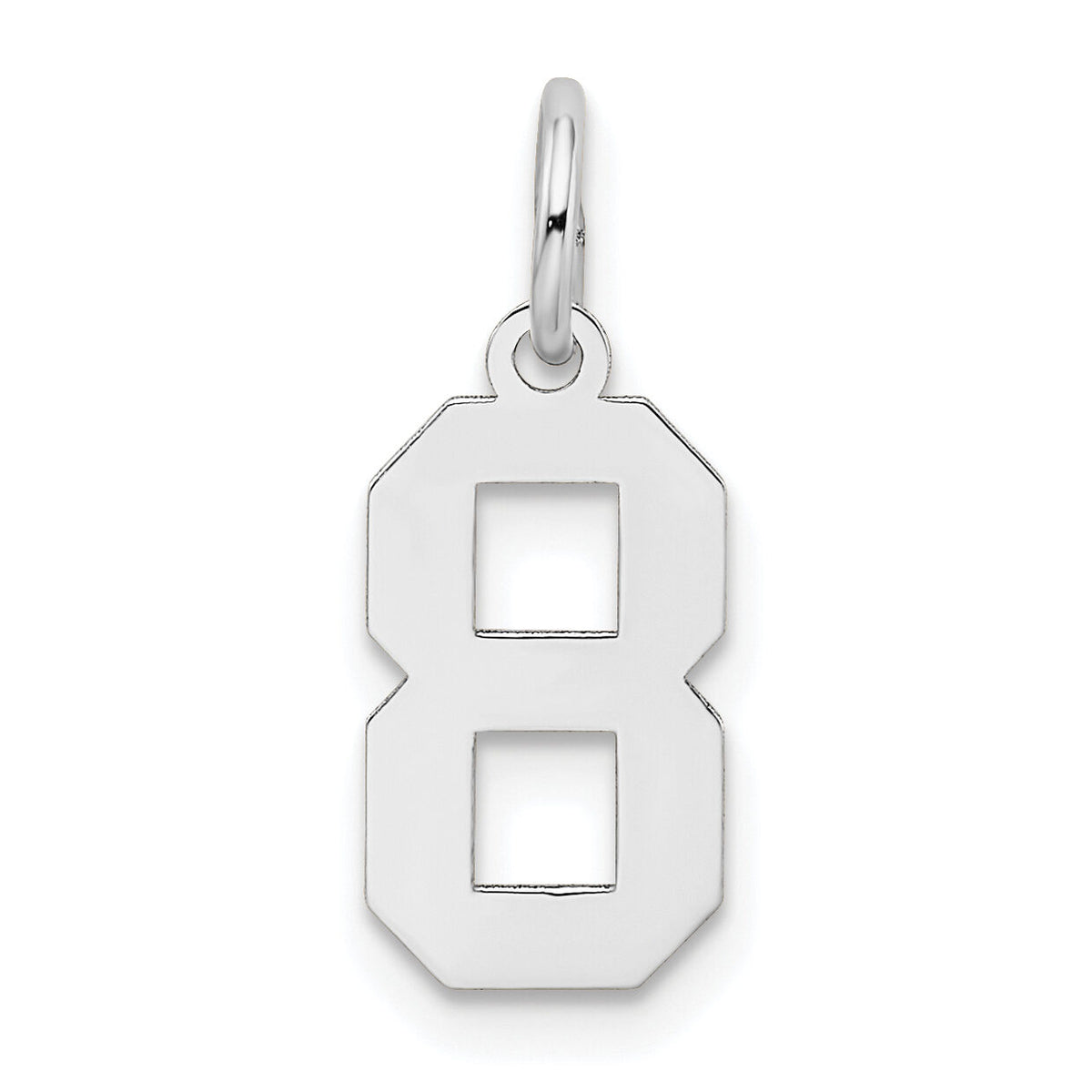 14kw Small Satin Number 8 Charm-WSS08