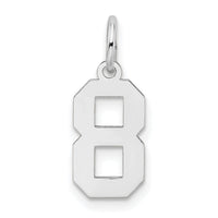 14kw Small Satin Number 8 Charm-WSS08