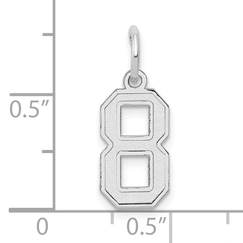 14kw Small Satin Number 8 Charm-WSS08