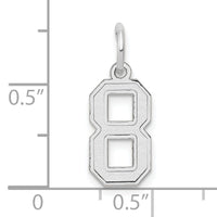 14kw Small Satin Number 8 Charm-WSS08