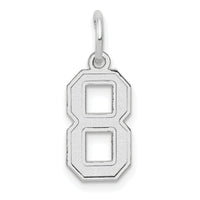 14kw Small Satin Number 8 Charm-WSS08