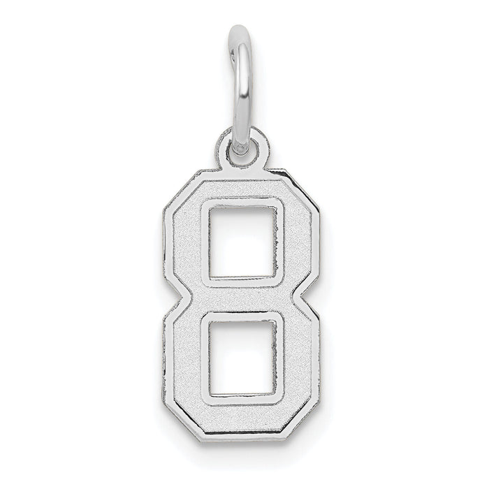 14kw Small Satin Number 8 Charm-WSS08