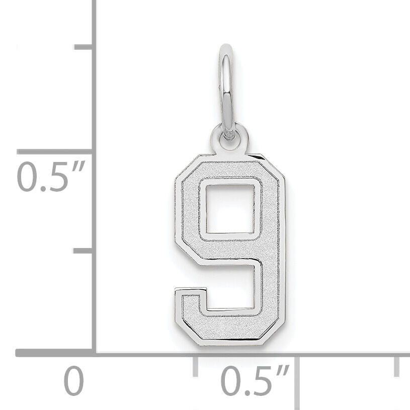 14kw Small Satin Number 9 Charm-WSS09