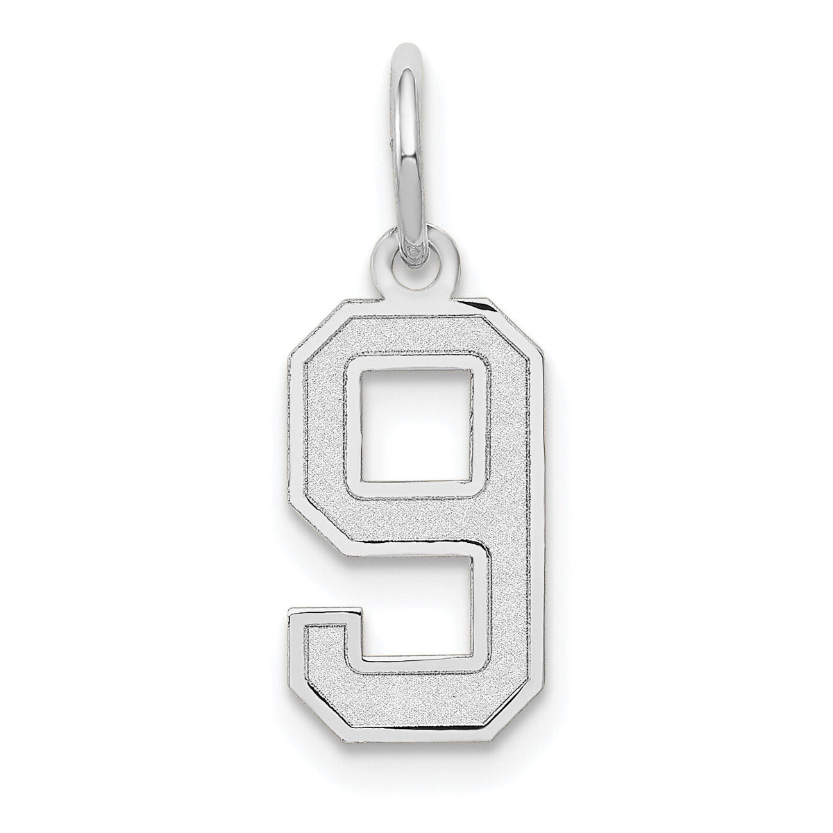 14kw Small Satin Number 9 Charm-WSS09