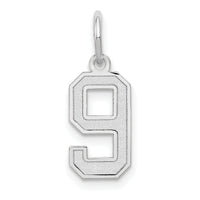 14kw Small Satin Number 9 Charm-WSS09