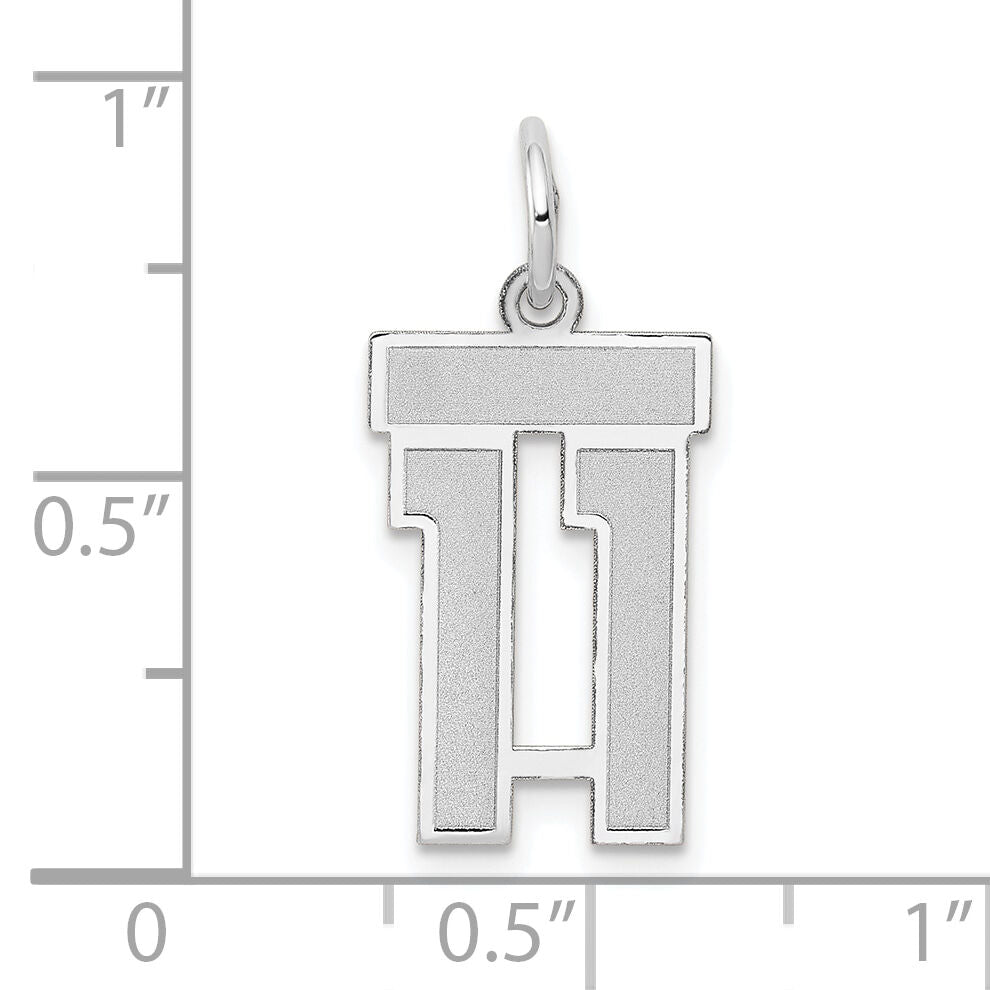 14kw Small Satin Number 11 Charm-WSS11