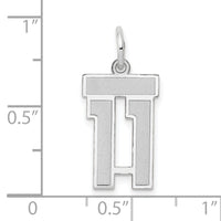 14kw Small Satin Number 11 Charm-WSS11
