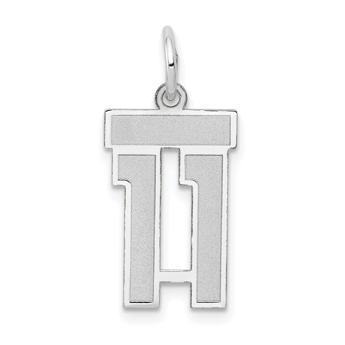 14kw Small Satin Number 11 Charm-WSS11
