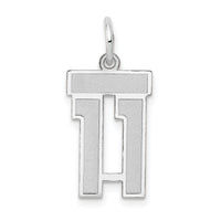 14kw Small Satin Number 11 Charm-WSS11