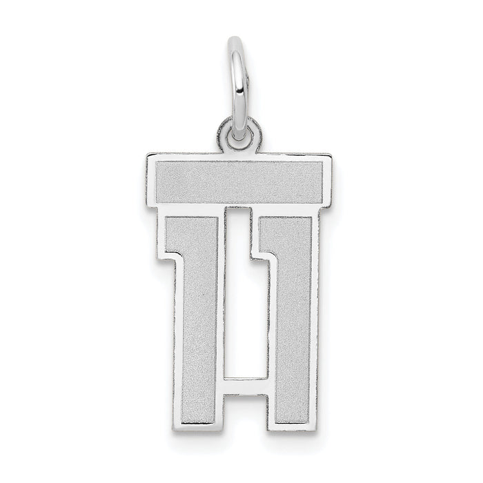 14kw Small Satin Number 11 Charm-WSS11