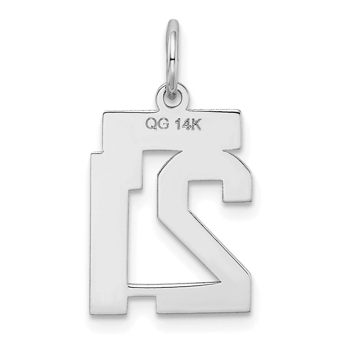 14kw Small Satin Number 21 Charm-WSS21