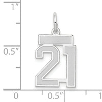14kw Small Satin Number 21 Charm-WSS21