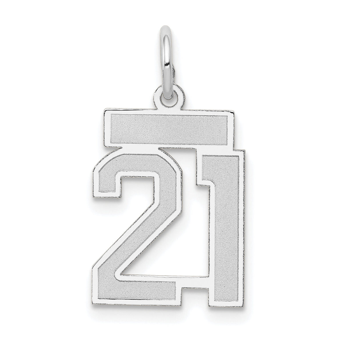 14kw Small Satin Number 21 Charm-WSS21