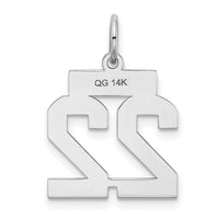 14kw Small Satin Number 22 Charm-WSS22