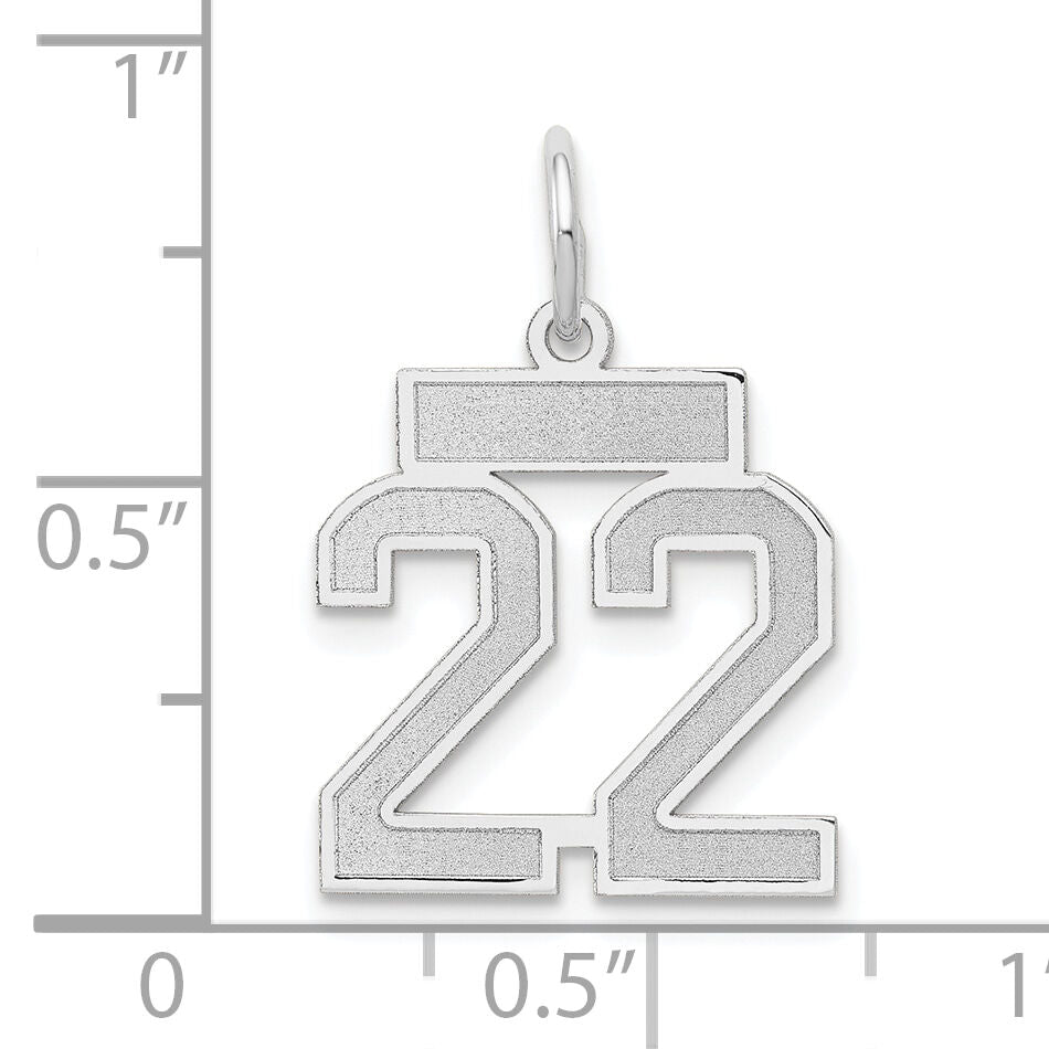 14kw Small Satin Number 22 Charm-WSS22