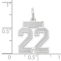 14kw Small Satin Number 22 Charm-WSS22
