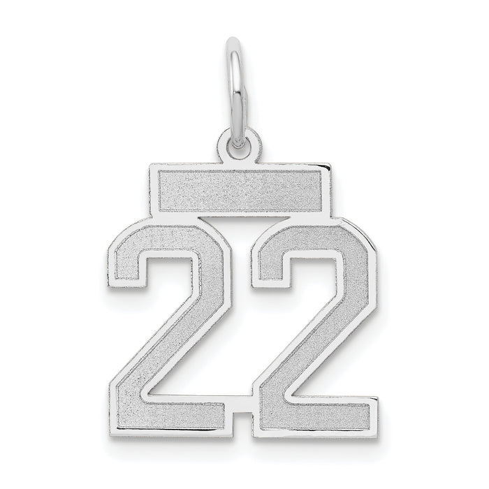 14kw Small Satin Number 22 Charm-WSS22