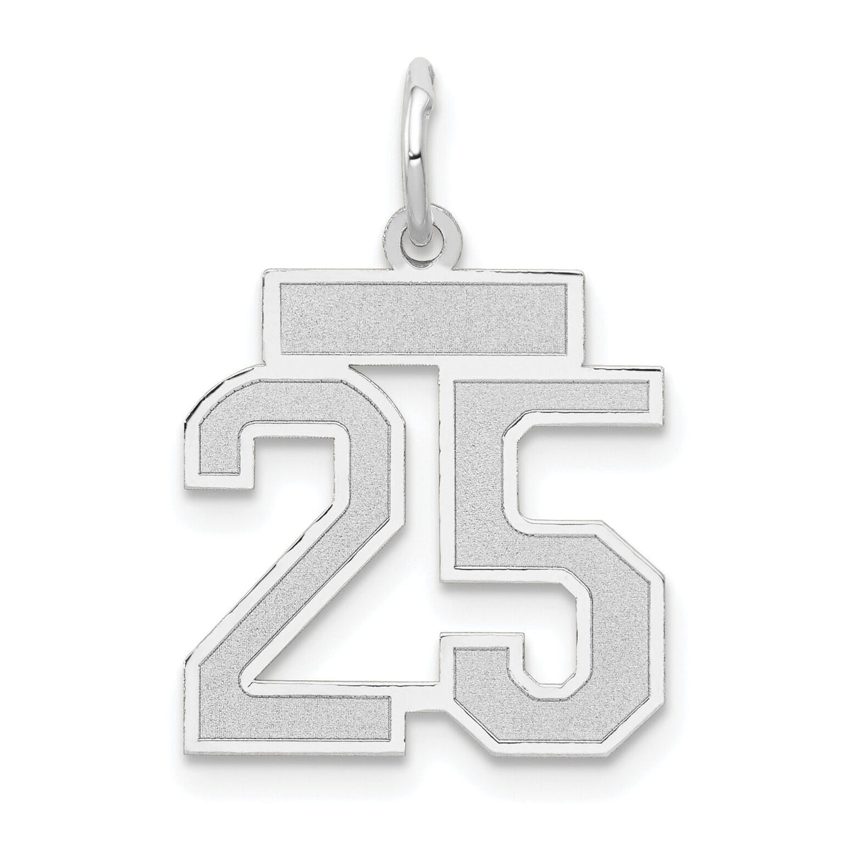 14kw Small Satin Number 25 Charm-WSS25