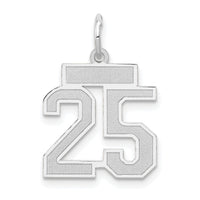 14kw Small Satin Number 25 Charm-WSS25
