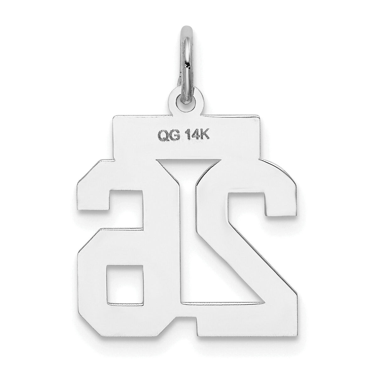 14kw Small Satin Number 26 Charm-WSS26