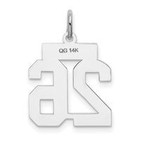14kw Small Satin Number 26 Charm-WSS26