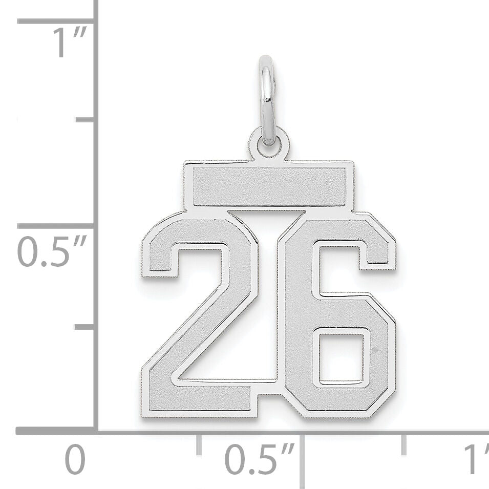 14kw Small Satin Number 26 Charm-WSS26