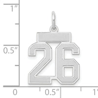 14kw Small Satin Number 26 Charm-WSS26