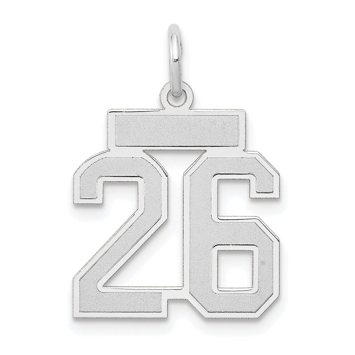 14kw Small Satin Number 26 Charm-WSS26
