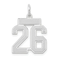 14kw Small Satin Number 26 Charm-WSS26