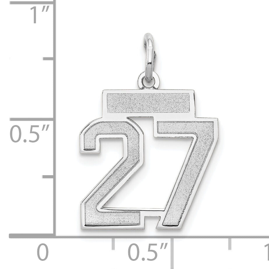14kw Small Satin Number 27 Charm-WSS27